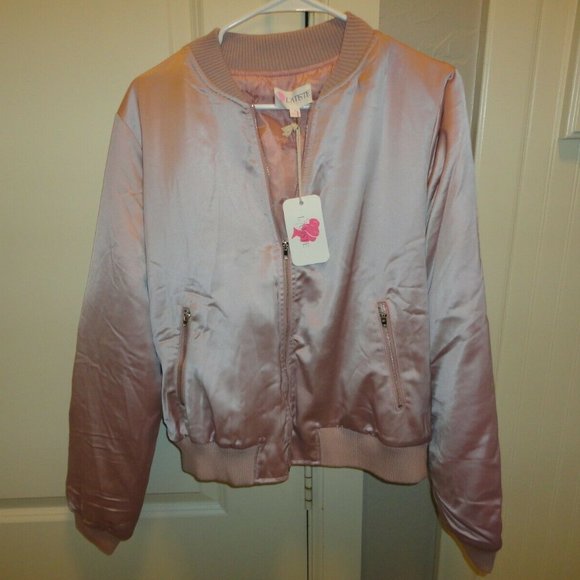 L'Atiste by AMY Pink Zipper Jacket with Lacing Accents Size M NWT!!! - Picture 1 of 7